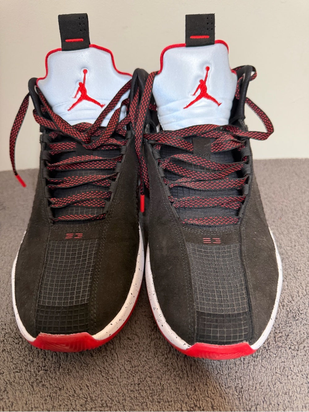 Air Jordan 35 XXXV Bred Black Fire Red basketball Shoes Men’s size 11 1/1.